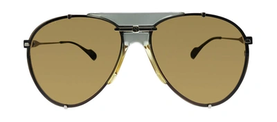 Shop Gucci Gg0740s 003 Aviator Sunglasses In Brown