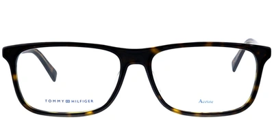 Shop Tommy Hilfiger Th 1452 Square Eyeglasses In Clear
