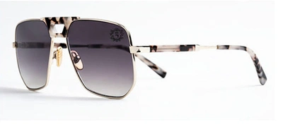 Shop Fubu Frames Flatbush Silver Square Sunglasses In Grey