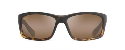 Shop Maui Jim Kanaio Coast Polarized Wrap Sunglasses In Tort,havana