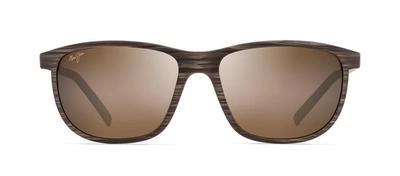 Shop Maui Jim Lele Kawa Mj H811-25c Rectangle Polarized Sunglasses In Brown