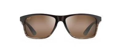 Shop Maui Jim H798-01 Rectangle Polarized Sunglasses In Hclâ® Bronze
