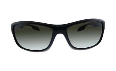 Shop Prada Ps 13us 1ab0a7 Rectangle Sunglasses In Grey