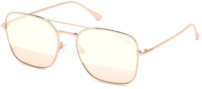Shop Tom Ford Ft0680 33z Square Sunglasses In Yellow