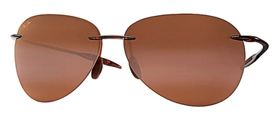 Shop Maui Jim Sugar Beach H421-26 Polarized Aviator Sunglasses In Bronze