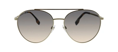 Shop Burberry Be 3115 1109g9 Pilot Sunglasses In Grey
