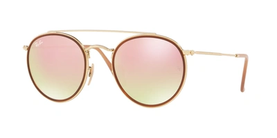 Shop Ray Ban 3647n Round Sunglasses In Pink