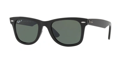 Shop Ray Ban Rb4340 601/58 Wayfarer Polarized Sunglasses In Green