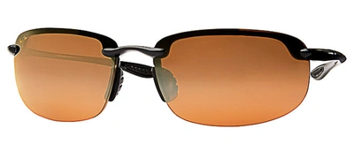 Shop Maui Jim Ho'okipa H407-02 Polarized Rectangle Sunglasses In Bronze