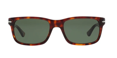 Shop Persol 3048 Rectangle Sunglasses In Green