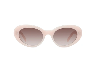 Shop Celine Cl40193i 72f Oval Sunglasses In Brown