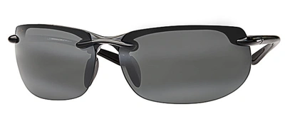 Shop Maui Jim Banyans 412-02 Polarized Rectangle Sunglasses In Grey