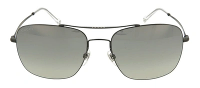 Shop Gucci Gg0503s 005 Navigator Sunglasses In Grey