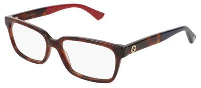 Shop Gucci Gg0168o 008 Rectangle Eyeglasses In Clear