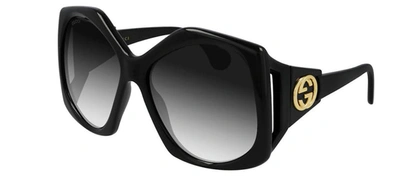 Shop Gucci Gg0875s 001 Geometric Sunglasses In Grey