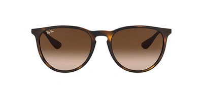 Shop Ray Ban Rb 4171f 865/13 Round Sunglasses In Brown