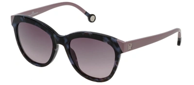 Shop Carolina Herrera She743 0721 Cat Eye Sunglasses In Grey