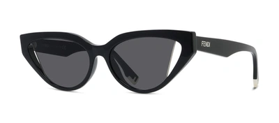 Shop Fendi Way Fe 40009i 01a Cat Eye Sunglasses In Grey