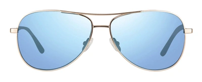 Shop Revo Relay S Aviator Polarized Sunglasses In Blue