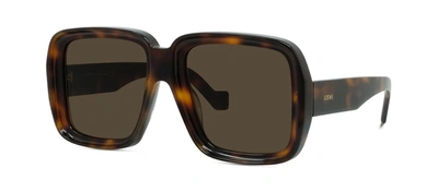 Shop Loewe Paula's Ibiza  Lw40071u 53e Oversized Square Sunglasses In Brown