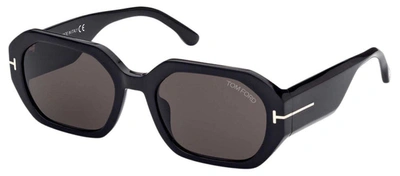 Shop Tom Ford Veronique W Ft0917 01a Rectangle Sunglasses In Grey