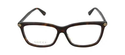 Shop Gucci Gg0042oa-30001018002 Square/rectangle Eyeglasses In Clear