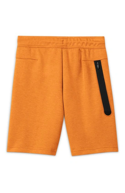 Shop Nike Sportswear Kids' Tech Fleece Sweat Shorts In Kumquat/ White
