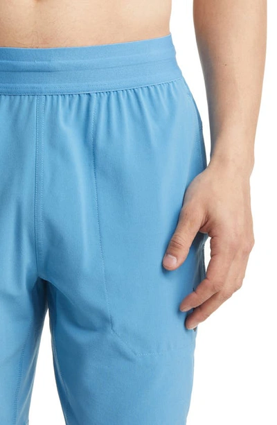 Shop Nike Dri-fit Flex Pocket Yoga Shorts In Dutch Blue/ Black