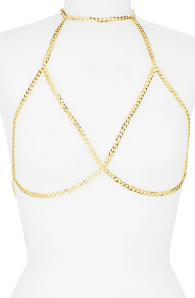 Shop Vidakush Curb Chain Bikini Body Jewelry In Gold