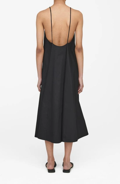 Shop Anine Bing Bree Halter Neck Cotton Dress In Black