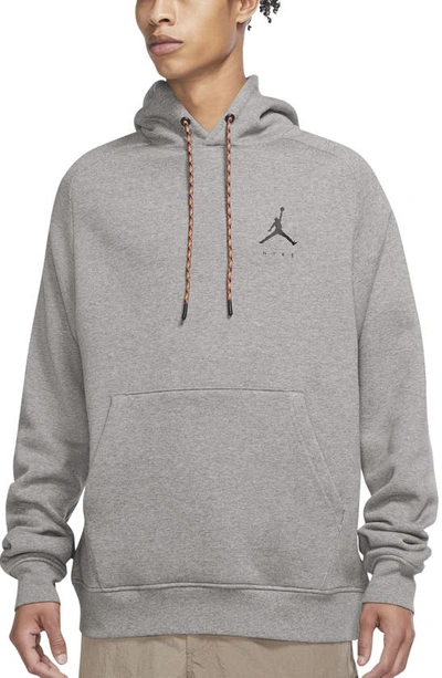 Shop Jordan Jumpman Graphic Fleece Hoodie In Carbon Heather