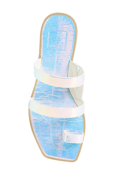 Shop Dolce Vita Isala 3 Croc Textured Slide Sandal In Silver Iridescent