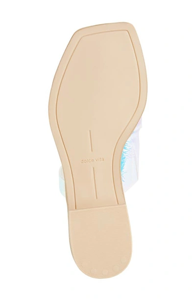 Shop Dolce Vita Isala 3 Croc Textured Slide Sandal In Silver Iridescent