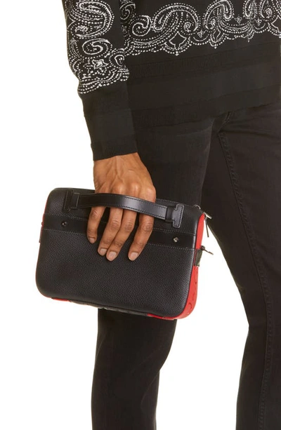 Christian Louboutin Ruisbuddy Leather Crossbody Bag In Black/ Loubi/ Black