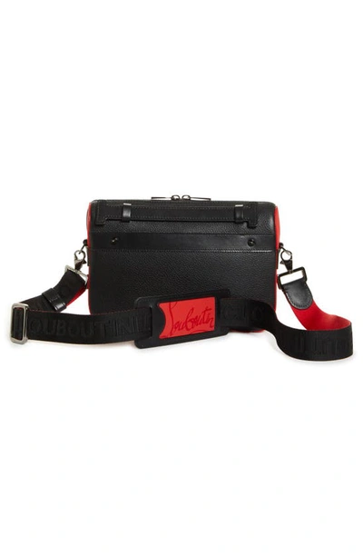 Shop Christian Louboutin Ruisbuddy Leather Crossbody Bag In Black/ Loubi/ Black