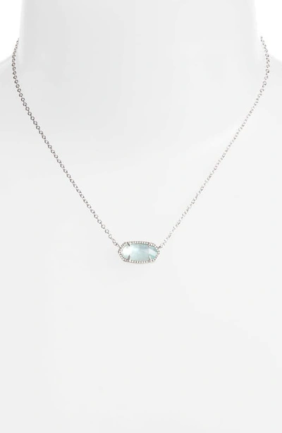 Shop Kendra Scott Elisa Birthstone Pendant Necklace In March/light Blue/silver