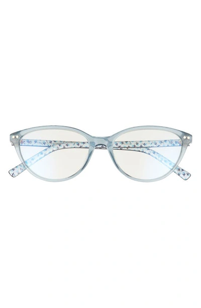 Shop Kate Spade Roanne 54mm Blue Light Blocking Reading Glasses In Blue/ Clear