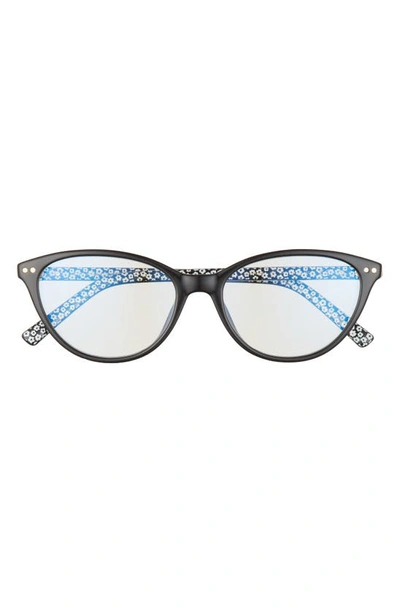 Shop Kate Spade Roanne 54mm Blue Light Blocking Reading Glasses In Black/ Clear