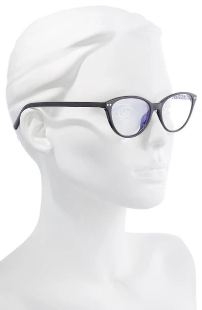Shop Kate Spade Roanne 54mm Blue Light Blocking Reading Glasses In Black/ Clear