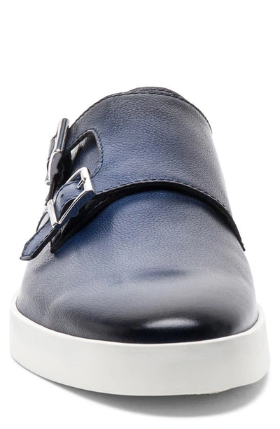 Shop Santoni Double Monk Strap Shoe In Blue