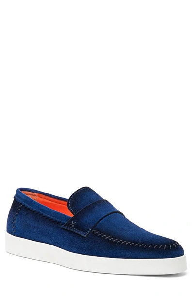 Shop Santoni Dowdy Loafer In Blue