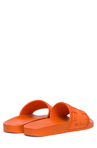 Shop Santoni Edison Slide Sandal In Orange Orange