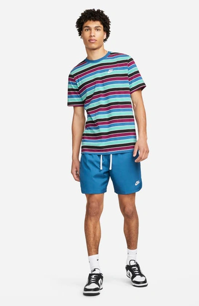 Shop Nike Woven Lined Flow Shorts In Dk Marina Blue/ White