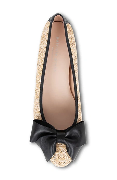 Patricia Green St. Tropez Bow Raffia Flat In Tan Straw