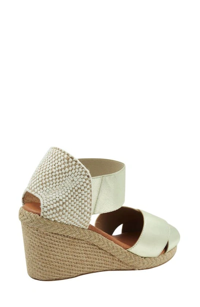 Shop Andre Assous André Assous Erika Wedge Sandal In Platino
