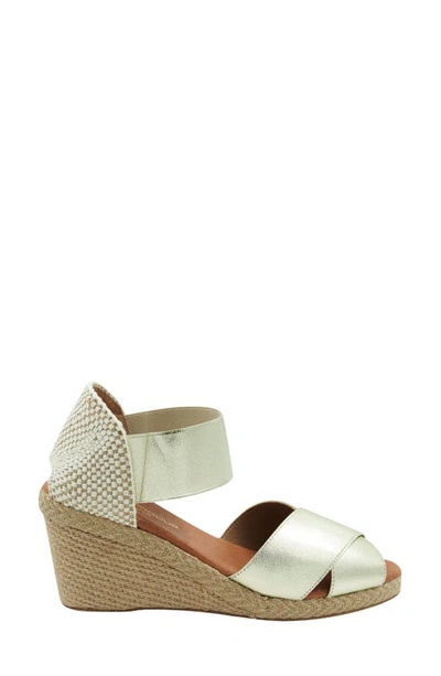 Shop Andre Assous André Assous Erika Wedge Sandal In Platino
