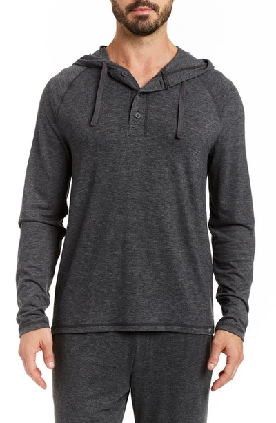 Shop Rainforest Brushed Jersey Hoodie In Dark Charcoal Heather
