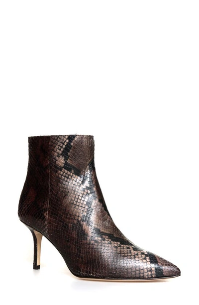 Shop L Agence Aimee Bootie In Brown Snake