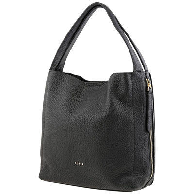 Shop Furla Grace Medium Hobo Bag In Black