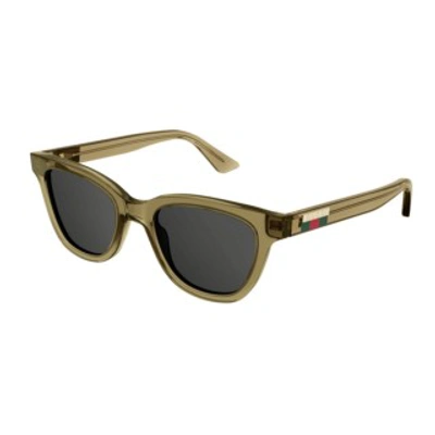 Shop Gucci Grey Square Mens Sunglasses Gg1116s 004 51 In Brown,grey